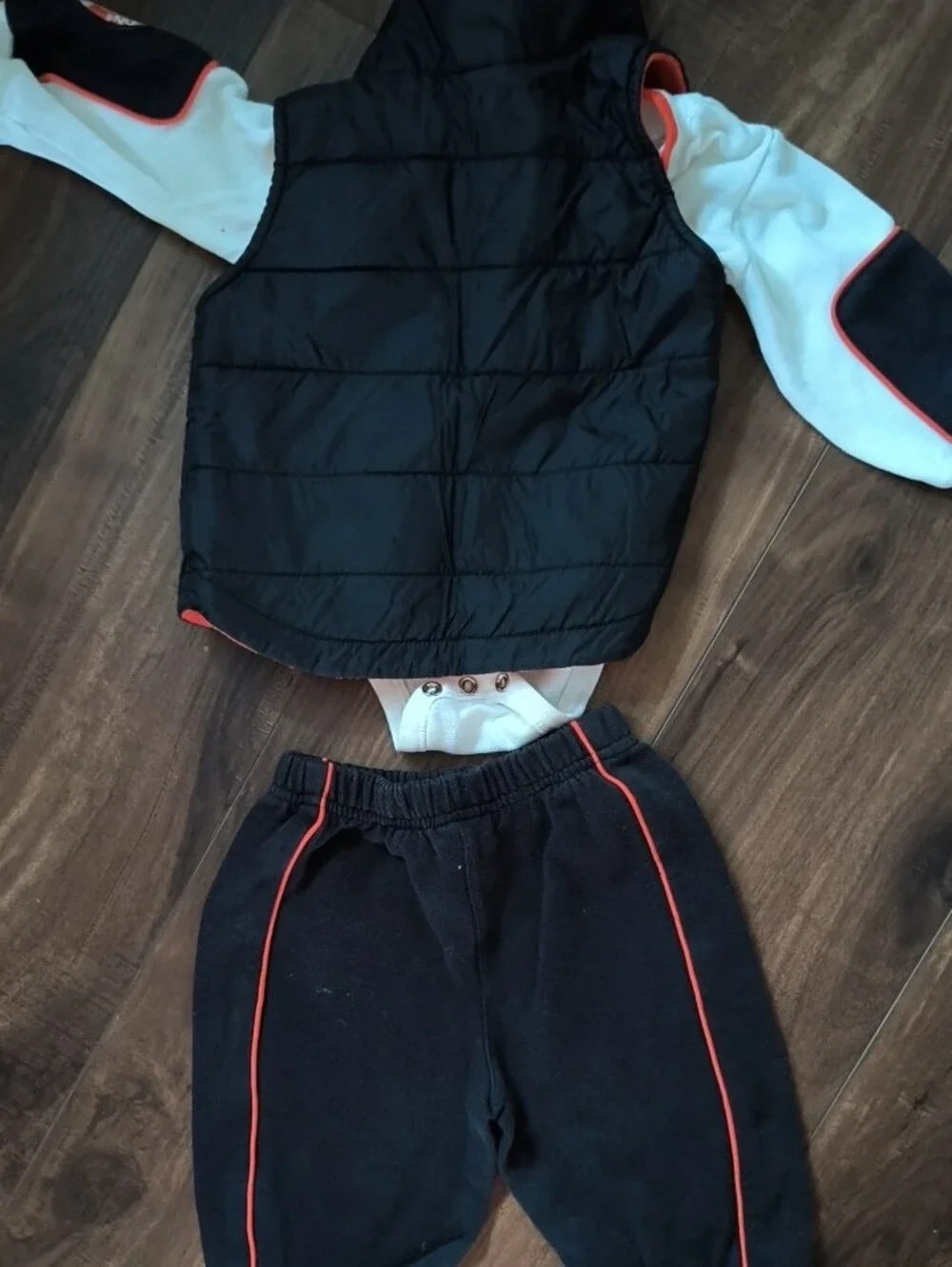 Harley-Davidson Black, White & Orange Kids Jogger Set